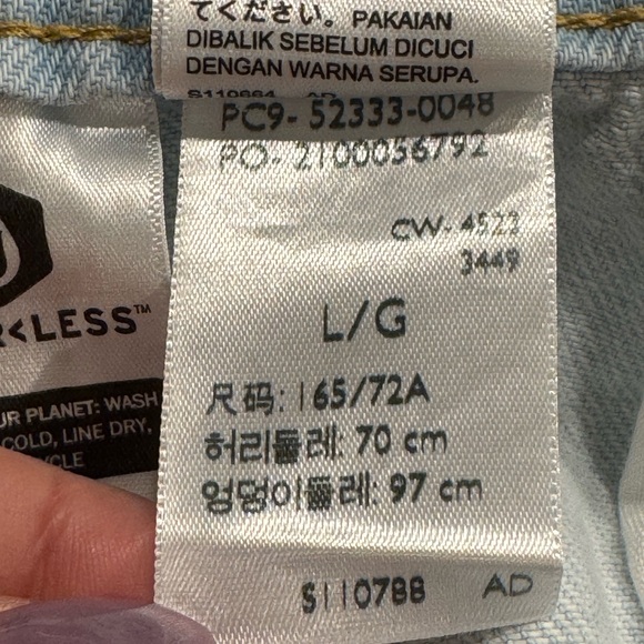 Levi's Shortalls Short Overalls- Light Wash, Size: Large - Picture 8 of 14